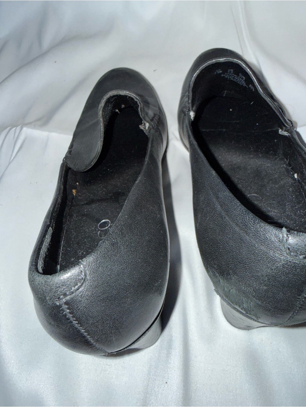 Franco Sarto Black Slip-On Leather Flats